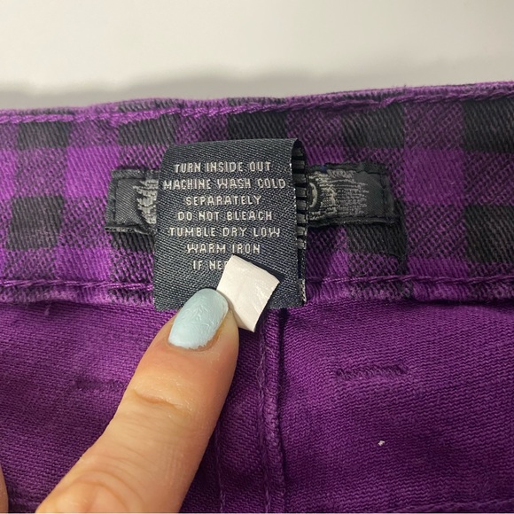 ZD | Women's Purple Checkered pants/jeans Size 3 - Picture 10 of 10